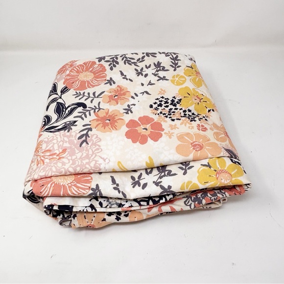 GARNET HILL Multicolor MEADOW FLORAL Organic Cotton Duvet Cover Button Close - Picture 2 of 13